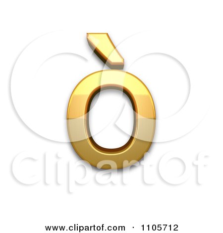 3d Gold  small letter o with grave Clipart Royalty Free CGI Illustration by Leo Blanchette