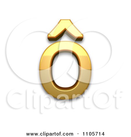 3d Gold  small letter o with circumflex Clipart Royalty Free CGI Illustration by Leo Blanchette