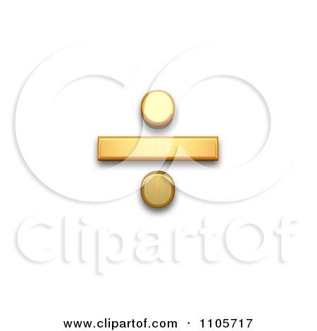 3d Gold division sign Clipart Royalty Free CGI Illustration by Leo Blanchette