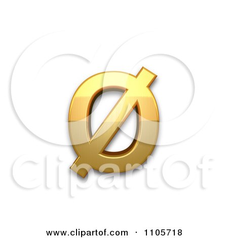 3d Gold  small letter o with stroke Clipart Royalty Free CGI Illustration by Leo Blanchette