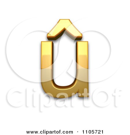 3d Gold  small letter u with circumflex Clipart Royalty Free CGI Illustration by Leo Blanchette