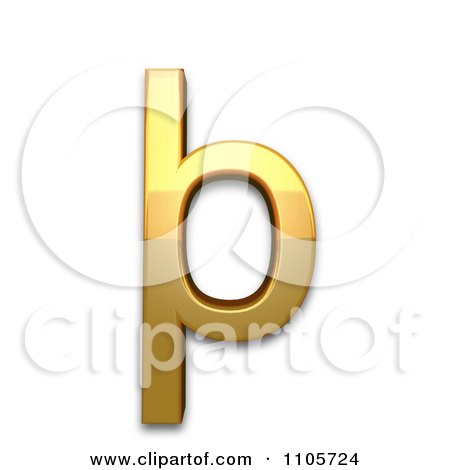 3d Gold  small letter thorn Clipart Royalty Free CGI Illustration by Leo Blanchette