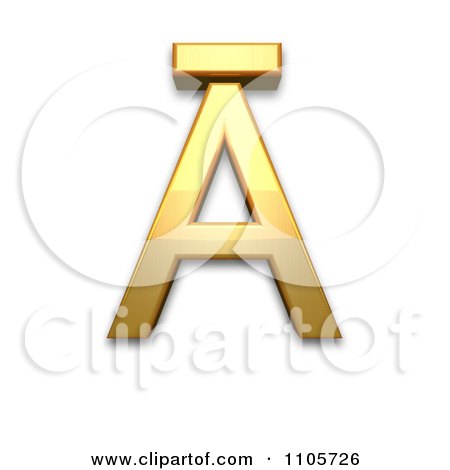 3d Gold  capital letter a with macron Clipart Royalty Free CGI Illustration by Leo Blanchette