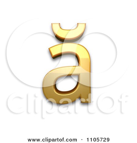 3d Gold  small letter a with breve Clipart Royalty Free CGI Illustration by Leo Blanchette