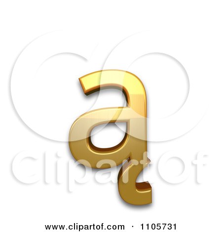 3d Gold  small letter a with ogonek Clipart Royalty Free CGI Illustration by Leo Blanchette