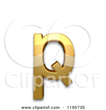 3d Gold cyrillic small letter er with tick Clipart Royalty Free CGI Illustration by Leo Blanchette