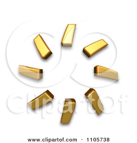 3d Gold combining cyrillic millions sign Clipart Royalty Free CGI Illustration by Leo Blanchette