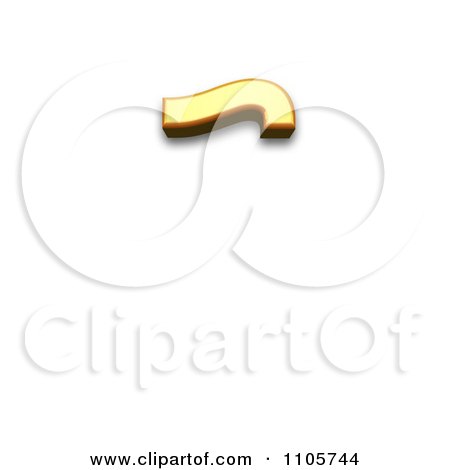 3d Gold combining cyrillic palatalization Clipart Royalty Free CGI Illustration by Leo Blanchette