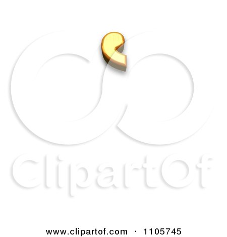 3d Gold combining cyrillic dasia pneumata Clipart Royalty Free CGI Illustration by Leo Blanchette