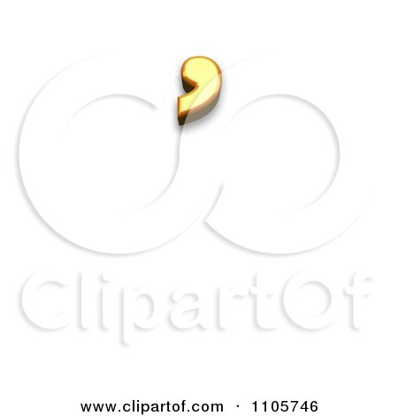 3d Gold combining cyrillic psili pneumata Clipart Royalty Free CGI Illustration by Leo Blanchette