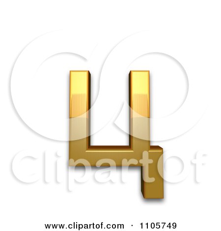 3d Gold cyrillic small letter tse Clipart Royalty Free CGI Illustration by Leo Blanchette
