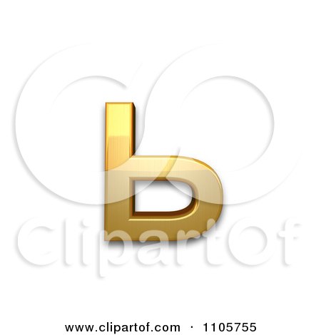 3d Gold cyrillic small letter soft sign Clipart Royalty Free CGI Illustration by Leo Blanchette