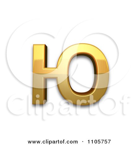 3d Gold cyrillic small letter yu Clipart Royalty Free CGI Illustration by Leo Blanchette