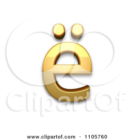 3d Gold cyrillic small letter io Clipart Royalty Free CGI Illustration by Leo Blanchette