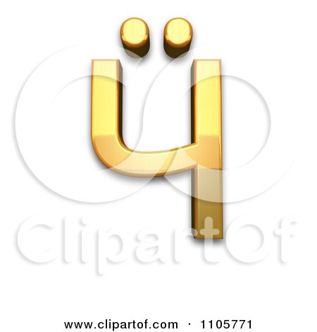 3d Gold cyrillic capital letter che with diaeresis Clipart Royalty Free CGI Illustration by Leo Blanchette