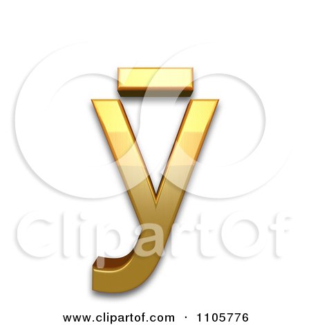3d Gold cyrillic small letter u with macron Clipart Royalty Free CGI Illustration by Leo Blanchette