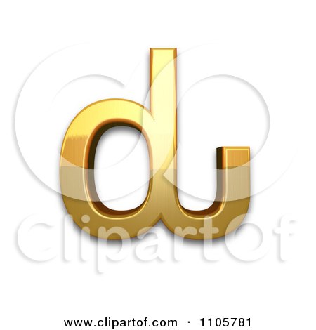 3d Gold cyrillic small letter komi dje Clipart Royalty Free CGI Illustration by Leo Blanchette