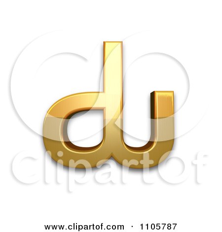 3d Gold cyrillic capital letter komi dje Clipart Royalty Free CGI Illustration by Leo Blanchette