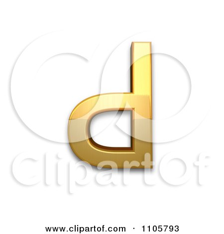 3d Gold cyrillic capital letter komi de Clipart Royalty Free CGI Illustration by Leo Blanchette