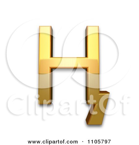 3d Gold cyrillic capital letter en with tail Clipart Royalty Free CGI Illustration by Leo Blanchette
