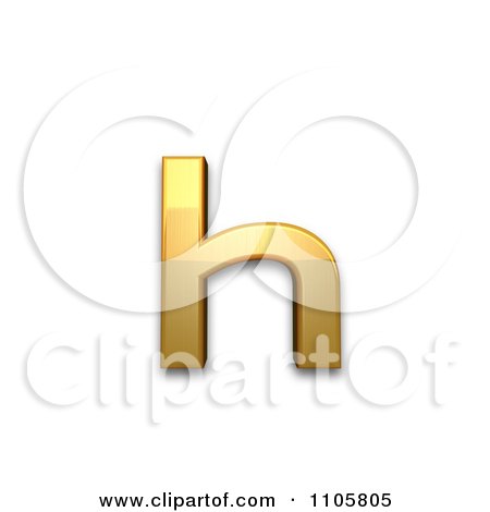 3d Gold cyrillic small letter shha Clipart Royalty Free CGI Illustration by Leo Blanchette