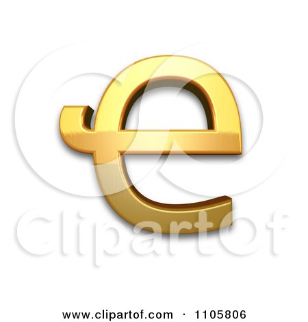 3d Gold cyrillic capital letter abkhasian che Clipart Royalty Free CGI Illustration by Leo Blanchette