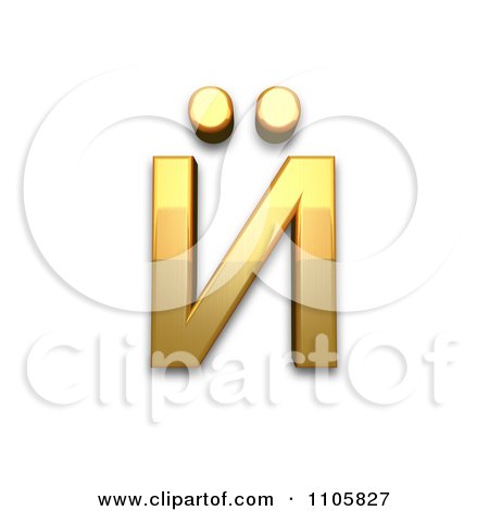 3d Gold cyrillic small letter i with diaeresis Clipart Royalty Free CGI Illustration by Leo Blanchette