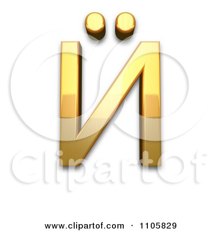 3d Gold cyrillic capital letter i with diaeresis Clipart Royalty Free CGI Illustration by Leo Blanchette