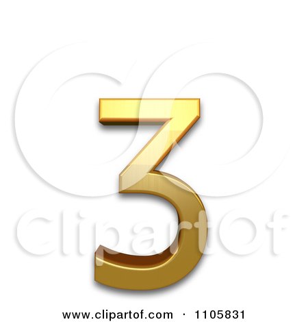 3d Gold cyrillic small letter abkhasian dze Clipart Royalty Free CGI Illustration by Leo Blanchette