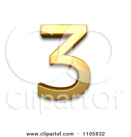 3d Gold cyrillic capital letter abkhasian dze Clipart Royalty Free CGI Illustration by Leo Blanchette