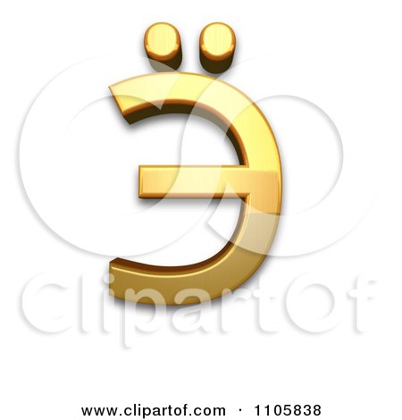 3d Gold cyrillic capital letter e with diaeresis Clipart Royalty Free CGI Illustration by Leo Blanchette