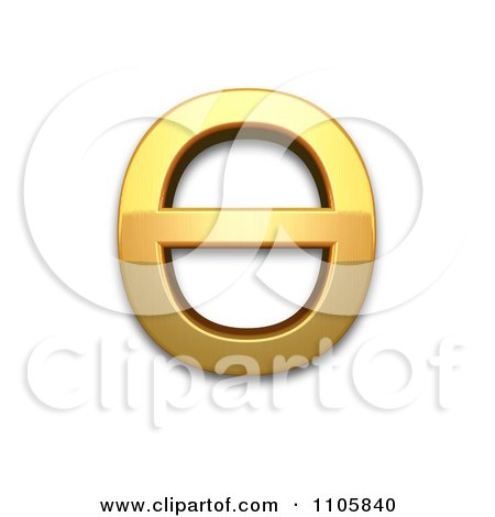 3d Gold cyrillic capital letter barred o Clipart Royalty Free CGI Illustration by Leo Blanchette