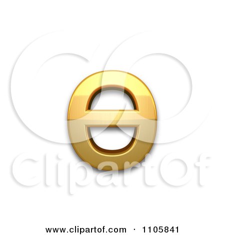 3d Gold cyrillic small letter barred o Clipart Royalty Free CGI Illustration by Leo Blanchette