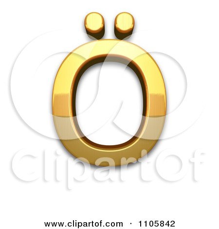 3d Gold cyrillic capital letter o with diaeresis Clipart Royalty Free CGI Illustration by Leo Blanchette