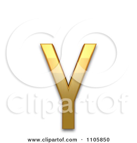 3d Gold cyrillic small letter straight u Clipart Royalty Free CGI Illustration by Leo Blanchette