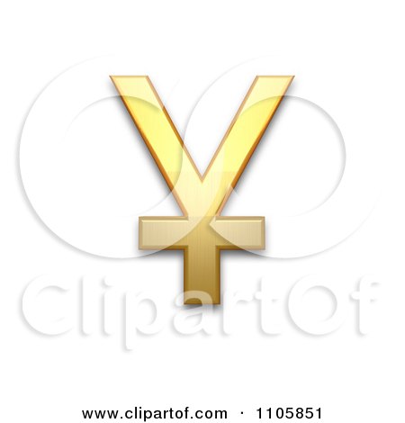 3d Gold cyrillic capital letter straight u with stroke Clipart Royalty Free CGI Illustration by Leo Blanchette
