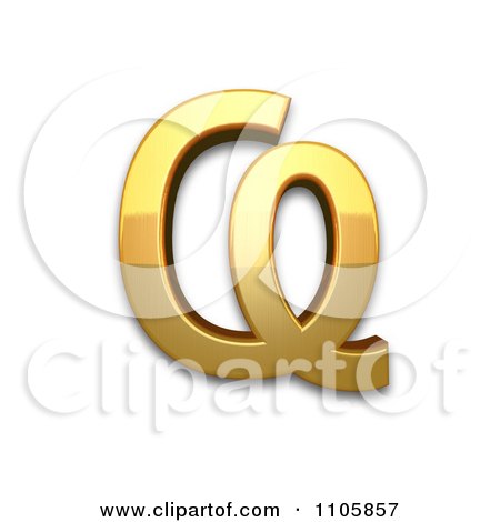 3d Gold cyrillic capital letter abkhasian ha Clipart Royalty Free CGI Illustration by Leo Blanchette