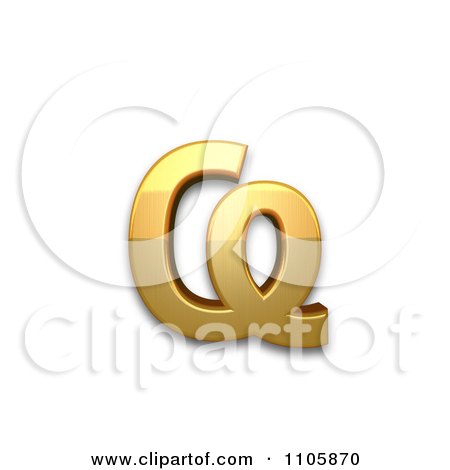 3d Gold cyrillic small letter abkhasian ha Clipart Royalty Free CGI Illustration by Leo Blanchette