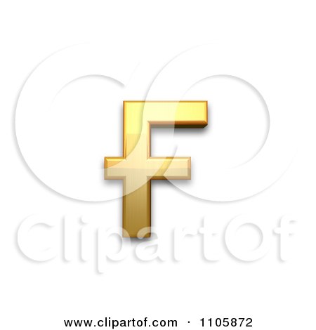 3d Gold cyrillic small letter ghe with stroke Clipart Royalty Free CGI Illustration by Leo Blanchette