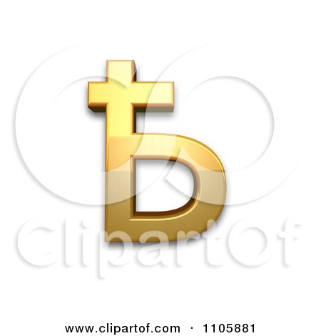 3d Gold cyrillic capital letter semisoft sign Clipart Royalty Free CGI Illustration by Leo Blanchette