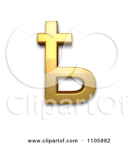 3d Gold cyrillic small letter semisoft sign Clipart Royalty Free CGI Illustration by Leo Blanchette