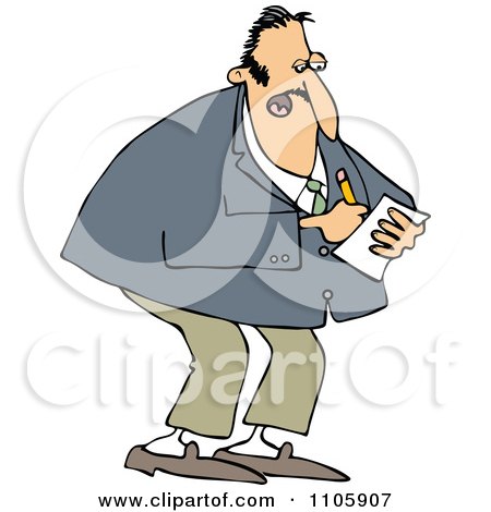 Clipart Businessman Jotting Down Notes - Royalty Free Vector Illustration by djart