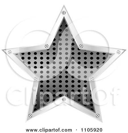 Clipart Perforated Metal Star With Silver Trim - Royalty Free Vector Illustration by Andrei Marincas