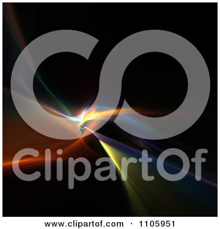 Clipart Colorful Fractal Lights On Black - Royalty Free Illustration by Arena Creative