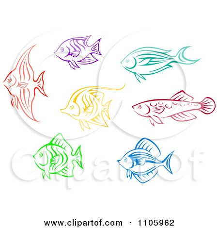 Clipart Colorful Fish Icons - Royalty Free Vector Illustration by Vector Tradition SM