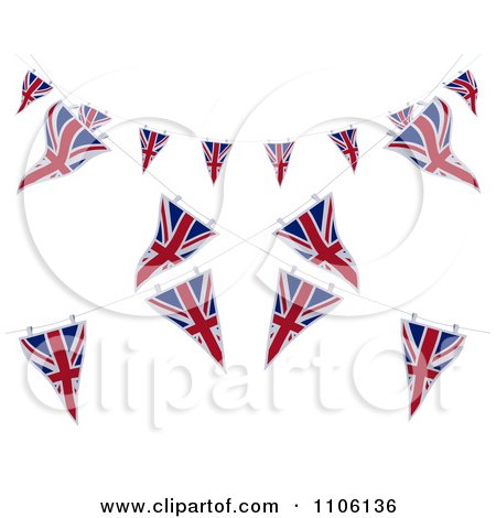 Clipart 3d Union Jack Bunting Banner Flags 5 - Royalty Free CGI Illustration by KJ Pargeter