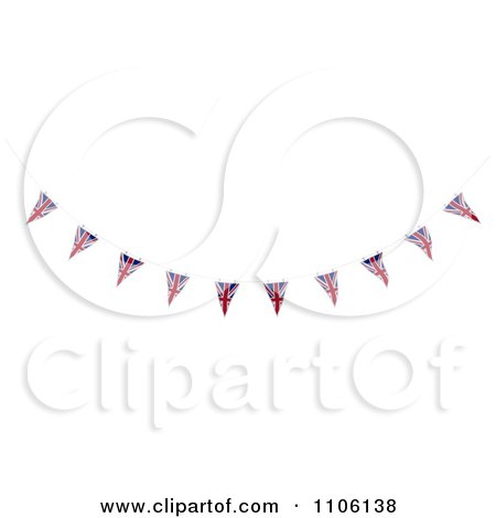 Clipart 3d Union Jack Bunting Banner Flags 3 - Royalty Free CGI Illustration by KJ Pargeter