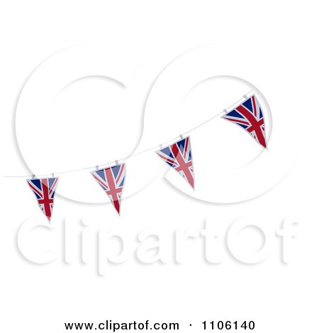 Clipart 3d Union Jack Bunting Banner Flags 2 - Royalty Free CGI Illustration by KJ Pargeter