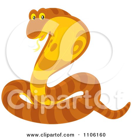 Clipart Orange Striped Cobra Snake - Royalty Free Vector Illustration by Alex Bannykh