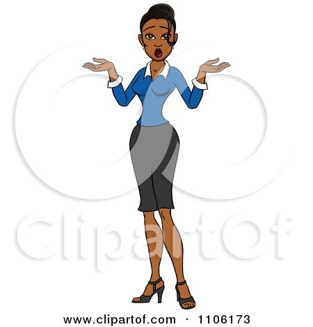 Clipart Careless Indian Business Woman Shrugging Her Shoulders - Royalty Free Vector Illustration by Cartoon Solutions